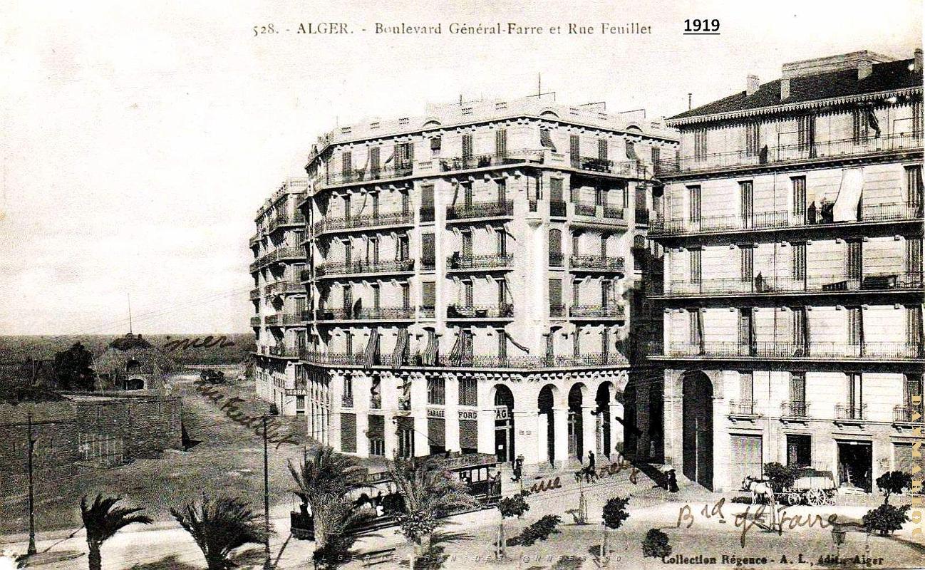 Alger - Boulevard General Farre et Rue Feuillet - 1919.jpg